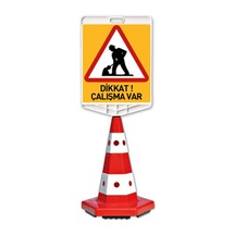 Çalışma Var Logo Klasik Kedi Gözlü Koni Seti Trafik Dubası