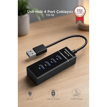 Premium Cihaz Bilgisayar Teknoloji Usb Hub 4 Port Çoklayıcı 3.0 Çoğaltıcı Yd32 Siyah