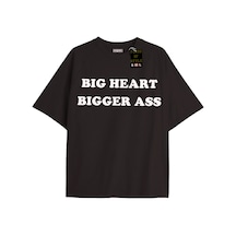 Flood Of Style Siyah Oversize T-shirt Bıg Heart Bıgger Ass Özel Tasarım