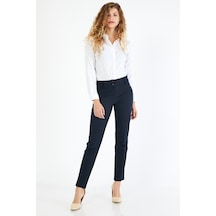 Pera Moda Kadın Basic Gizli Düğme Gömlek Beyaz