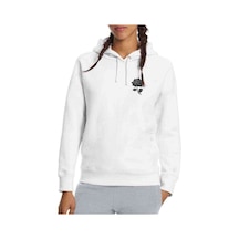 Silhouette Rose Baskılı Beyaz Kadın Kapşonlu Sweatshirt