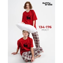 Sunnydress Official Pamuklu Eşofmanlı Pijama Takımı 279638355 Bordo