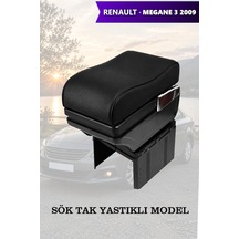 Renault Megane 32009 Uyumlu Lüks Tip Kol Dayama Bardaklıklı Siyah Renk Küllüklü