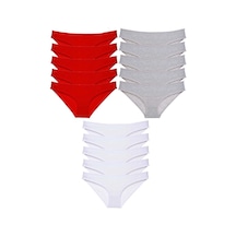 Hubrendy Tedarik 15 Adet Süper Eko Set Likralı Kadın Slip Külot 515 Çok Renkli