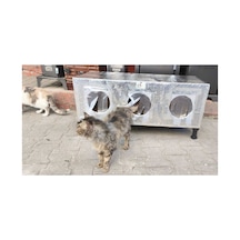 Kedi Evi Kedi Yuvası Kedi Barınağı %100 Su Soğuk Ve Kar Karumalı Ayaklı 3 Bölmeli 90x40x36cm