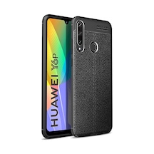 Zhd Huawei Uyumlu Y6p Kılıf Focus Derili Silikon Siyah