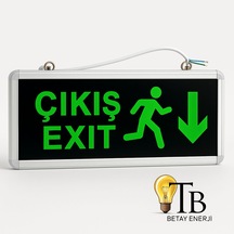 Venso Aşağı Çıkış Işılfak Led Aşağı Tabela Çift Yönlü 1 Adet Açık Yeşil