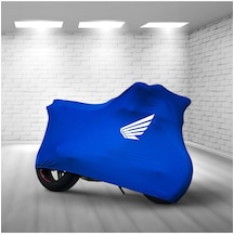 Honda Xl 600 Mavi Kumaş Motosiklet Brandası Logo Baskılı Penye Kumaş Motosiklet Branda