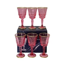 Akıllıelma-lavin Cam Kahve Yanı Bardağı 6'lı Pembe Pembe