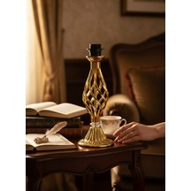 Gold Ve Metal Renkli Burgulu Model Abajur Ayağı 35cm E27