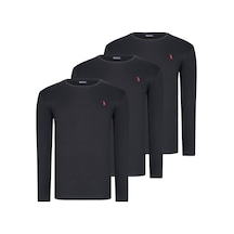 Üçlü Set T8588 Dewberry Yuvarlak Yaka Erkek Sweatshırt-siyah-siyah-siyah Siyah-siyah-siyah