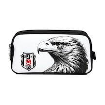 Tr İki Gözlü Erkek Çocuk Kartal Baskılı Beyaz Okul Kalem Çantası/kalemlik - 26364 Genel
