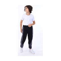 Toontoy Kids Toontoy Erkek Çocuk Baskılı Beli Paçası Lastikli Cepli Basic Jogger Eşofman Altı - Renk Bloklu & 2 İplik Füme
