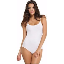 Tutku Kadın Ip Askılı Çıtçıtlı Body 2'li Paket Beyaz