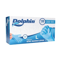 Dolphin Nitril Muayene Eldiveni Pudrasız 100 Adet Mavi L 5'li Avantaj Paketi - 5 Adet Tarı