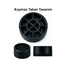 4 Adet Kaymaz Çamaşır Makinesi Ayak Altlığı Siyah
