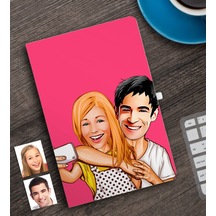 Kişiye Özel Sevgililer Karikatürlü Defter-19
