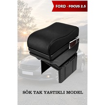 Focus 25 Uyumlu Lüks Tip Siyah Renk Küllüklü Kol Dayama Bardaklıklı