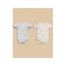 Minory Baby - 2'li Kısa Kol Bebek Body Seti Kuzu & Bulut Motifli Çok Renkli Çok Renkli