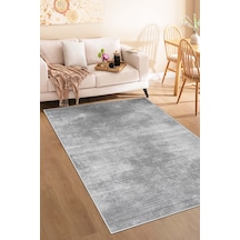 West Home Makinede Yıkanabilir Kaymaz Taban Leke Tutmaz Gri Salon Halısı Mutfak Halısı Ve Yolluk 610 Grey