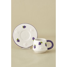 Karaca Grapebloom 2 Kişilik Kahve Fincan Takımı 100 Ml Mor
