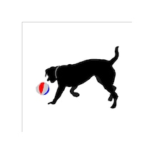 Top Oynayan Köpek Folyo Sticker 130cm Uzunluk Siyah