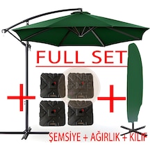 Gunbo Home 3 Mt 8 Kaburga Full Demir 21 Kg Yeşil Bahçe Şemsiyes