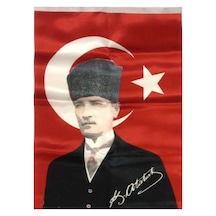 100x150 Atatürk İmzalı Kalpaklı Poster Atatürk Resim Bayrak