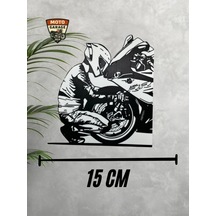 Bmw Motosiklet Sürücüsü 3d Duvar Tablosu Siyah Beyaz Mini Moto Wall Art