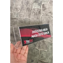 25x8 Cm Şeffaf Pleksi Değiştirilebilir Masaüstü İsimlik Genel