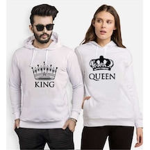 Tshirthane Taç King Queen Sevgili Kombinleri Kapüşonlu Kombini