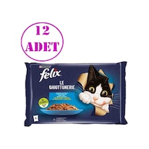 Felix Multipack Somonlu ve Ton Balıklı Yetişkin Kedi Yaş Maması 4 x 85 G 12 Adet