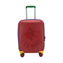 Cap Polo's Polipropilen Küçük Boy Valiz Kırmızı Bej