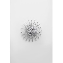 Zirkon Taşlı 18 Ayar Beyaz Altın Kaplama Gümüş Broş