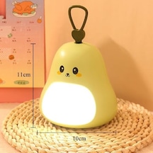 Avokado Tasarımlı Gece Lambası 3 Kademeli Işık Ayarı, Rgb Atmosfer Modu, Usb Şarjlı, Taşınabilir Silikon Bebek Uyku Işığı, Yumuşak Gece Aydınlatması, Bebek Çocuk Odası İçin Açık Yeşil