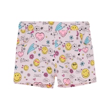 Lovetti Kız Çocuk Friendly Smile Desen Cepli Şort 8929 Çok Renkli