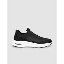 Cabani Siyah Modern Triko Slip-on Sneaker Siyah - Neon Yeşil