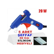 20 Watt Sıcak Silikon Tabancası 5 Adet Çubuk Silikon Çekme Eritme