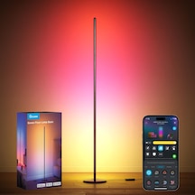 Govee Rgbıc Led Zemin Lambası Oturma Odası, Wifi Zemin Lambası Kısılabilir, Alexa Ve Matter İle Çalışır, 16 Milyon Renk, 85 Sahne Modu, Müzik Modları, Yatak Odası Oyunları İçin Dıy Modu Zemin Lambası, Siyah
