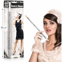 30 Cm Gümüş Payetli Tutacağı 1920 Ler Gatsby Parti Aksesuarı Çok Renkli