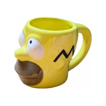 The Simpsons 3d Seramik Kupa Bardak, Sarı, Karakter Tasarımlı, Geniş Kulplu Sarı, Beyaz Ve Kahverengi