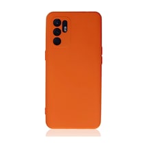 Oppo Reno 6 Uyumlu Kılıf Nano İçi Kadife Silikon - Turuncu