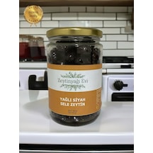 Yöresel Sele Sofralık Siyah Zeytin 720 Gram Cam Şişe Doğal Tatlandırma