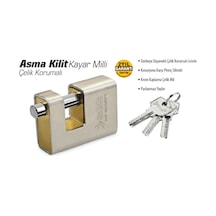 Sgs Kayar Milli Asma Kilit Çelik Korumalı 80 Mm