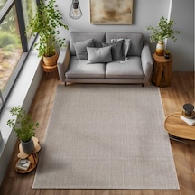 Yumuşak Bukleli Sisal Jüt Salon Oturma Odası Kahverengi Renkli Halı Kahverengi