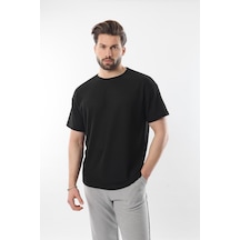 Madmext Siyah Bisiklet Yaka Erkek T-shirt E7128 Siyah