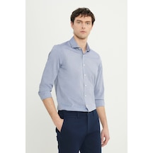 AC&Co / Altınyıldız Classics Erkek Lacı Flamlı Slim Fit Dar Kesim Düğmeli Yaka Gömlek Lacı