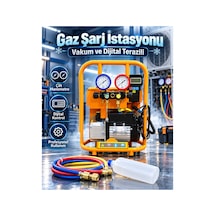 Gaz Şarj İstasyonu Vakum Ve Dijital Terazili Turuncu