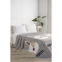 Eponj Home Doğal Pike Baskılı Çift Kişilik Tavşancık A.kahve-gri-pembe A. Kahverengi - Gri - Pembe