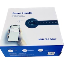 Mul-T-Lock Smart Handle Parmak İzli Şifreli Gri-Siyah Kapı Kolu